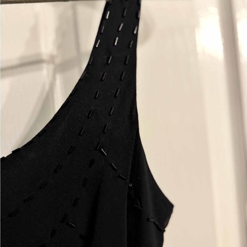 Vintage Jones New York Black Beaded Mini Dress - Picture 7 of 12
